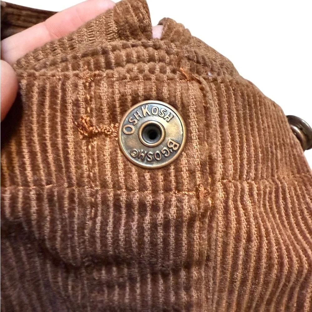 Vintage OshKosh B’gosh Vestbak Corduroy Overall Pinafore Dress Brown Ch Size 10